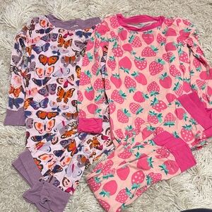 Little sleepies Colorful Kids' Pajama Set with Butterflies and Rainbows